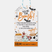 Oranje zwarte halloween Uw Bomb Hot Chocolate Cadeaulabel (Voorkant)
