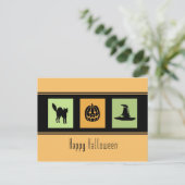 Oranje zwarte Happy Halloween Briefkaarten (Staand voorkant)