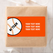 Oranje & Zwarte honkbalteam sportstickerlabels Etiket (Insitu)