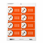Oranje & Zwarte honkbalteam sportstickerlabels Etiket (Full Sheet)
