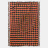 Oranje zwarte houndstooth-controle deken (Voorkant Verticaal)