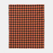 Oranje zwarte houndstooth-controle fleece deken (Voorkant)