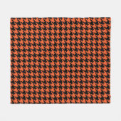 Oranje zwarte houndstooth-controle fleece deken (Voorkant (Horizontaal))