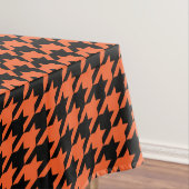 Oranje zwarte houndstooth-controle tafelkleed (Voorbeeld)