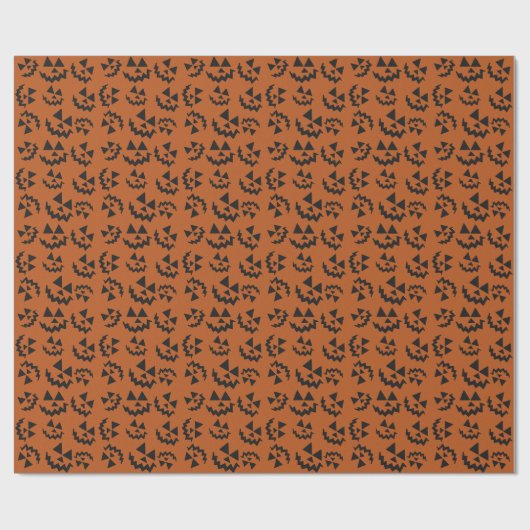 Oranje & zwarte Jack O' Lanterns Cadeaupapier (Vlak)