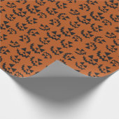 Oranje & zwarte Jack O' Lanterns Cadeaupapier (Hoek)