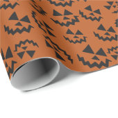 Oranje & zwarte Jack O' Lanterns Cadeaupapier (Rol Hoek)