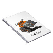 Oranje zwarte jongens Monster Truck Name Persoonli Notitieboek (Rechterzijde)