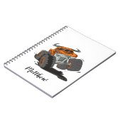 Oranje zwarte jongens Monster Truck Name Persoonli Notitieboek (Linkerzijde)