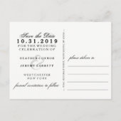 Oranje & Zwarte Kant Halloween Save Date Briefkaar Aankondigingskaart (Achterkant)