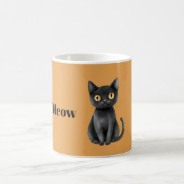 Oranje Zwarte Kat Miauw Koffiemok