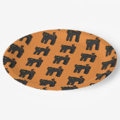 Oranje zwarte kat Pattern Halloween Party Papieren Bordje (Gekanteld)