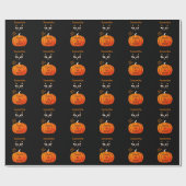 Oranje Zwarte Kat Spooky Trick or treat Halloween Cadeaupapier (Vlak)