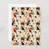  Oranje zwarte katten Vogeltuin Aankondigingskaart (Voorkant / Achterkant)