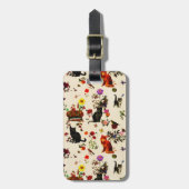  Oranje zwarte katten Vogeltuin Bagagelabel (Voorkant verticaal)