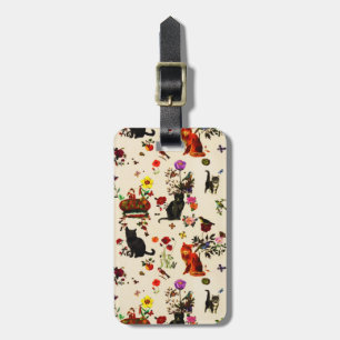 Oranje zwarte katten Vogeltuin Bagagelabel