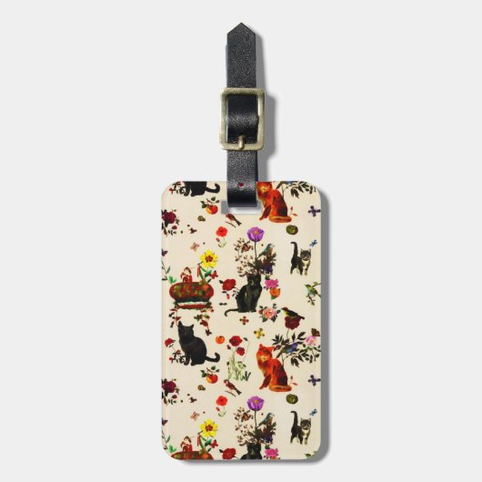  Oranje zwarte katten Vogeltuin Bagagelabel (Voorkant verticaal)