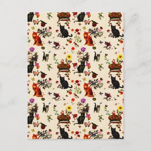 Oranje zwarte katten Vogeltuin Briefkaart (Voorkant)