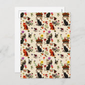  Oranje zwarte katten Vogeltuin Feestdagenkaart (Voorkant / Achterkant)