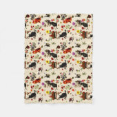 Oranje zwarte katten Vogeltuin Fleece Deken (Voorkant)