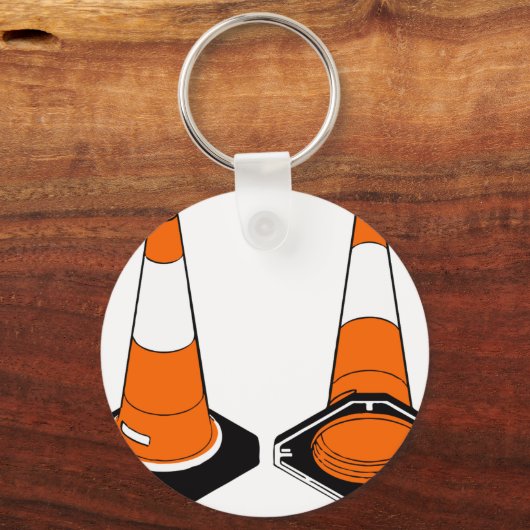 oranje zwarte keizerbeschermingspylons sleutelhanger (Voorkant)