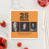 Oranje Zwarte Klasse 2025 Afstuderen Foto Servet (Insitu)