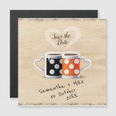 Oranje + Zwarte Koffie Kleur Ontwerp Bewaar de Dat (Voorkant / Achterkant)
