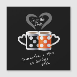 Oranje + Zwarte Koffie Kleur Ontwerp Datum Bespare