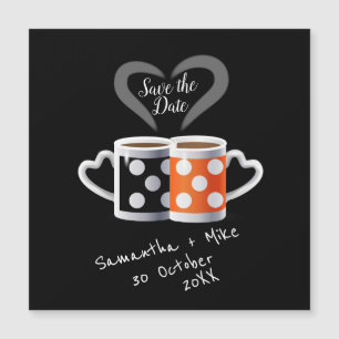 Oranje + Zwarte Koffie Kleur Ontwerp Datum Bespare