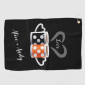 Oranje + zwarte Koffiekleur Koffiekleurendruk POP Golfhanddoek (Horizontaal)