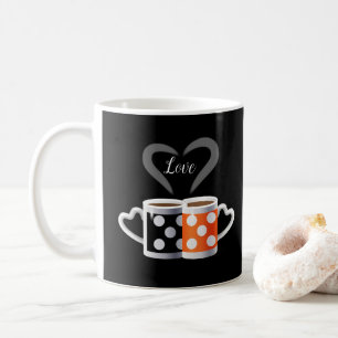 Oranje + zwarte Koffiekleur Koffiekleurendruk POP Koffiemok