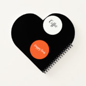 Oranje + Zwarte Koffiekleur Modern Design Notitieboek (Achterkant)