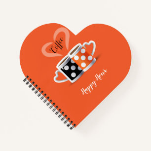 Oranje + Zwarte Koffiekleur Modern Design Notitieboek