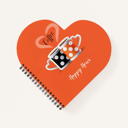 Oranje + Zwarte Koffiekleur Modern Design Notitieboek (Voorkant)