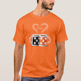 Oranje + zwarte koffiekleur of wij horen bij elkaa t-shirt