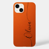 Oranje zwarte legant kalligrafiescript - naam Case-Mate iPhone case (Achterkant)