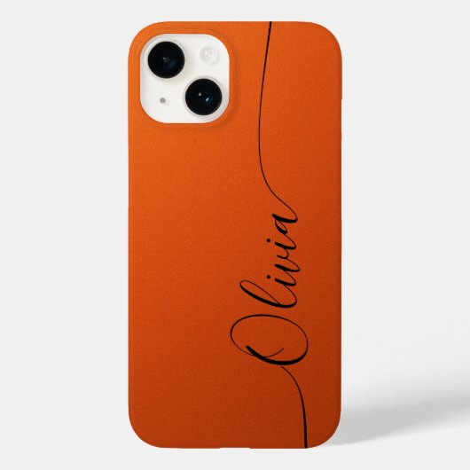 Oranje zwarte legant kalligrafiescript - naam Case-Mate iPhone case (Achterkant)