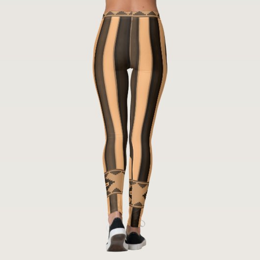 oranje zwarte leggings (Achterkant)
