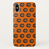 Oranje zwarte lips Halloween Case-Mate iPhone Case (Achterkant)