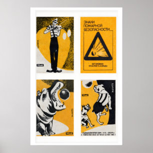 Oranje & Zwarte Luciferdoosjes Labels Rasterprint, Poster