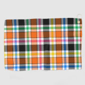 Oranje zwarte meerkleurige flanel Plaid Tartan Golfhanddoek (Horizontaal)