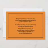 Oranje zwarte middelbare schoolklas 2025 Afstudere Kaart (Achterkant)