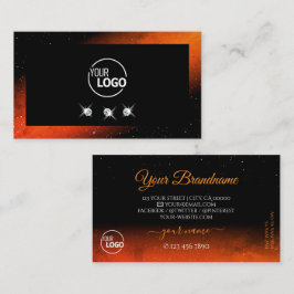 Oranje zwarte mousserende diamanten met Logo Visitekaartje