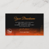 Oranje zwarte mousserende diamanten met Logo Visitekaartje (Achterkant)