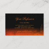 Oranje zwarte mousserende diamanten, stijlvol visitekaartje (Achterkant)