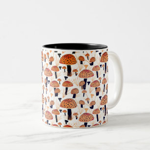 Oranje Zwarte Paddenstoel Vliegenzwam Herfst Tweekleurige Koffiemok