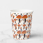 Oranje zwarte paddenstoel vliegt met Agaric Herfst Papieren Bekers (Rechts)