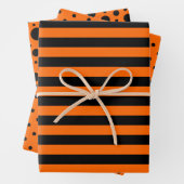 Oranje/zwarte patronen Reeks papierbladen oppakken Inpakpapier Vel (In situ)
