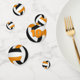 oranje zwarte ploeg kleurt kinder volleybalpartij confetti