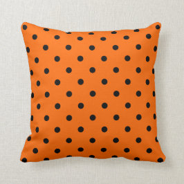 Oranje/zwarte poka Dots Pillow Kussen